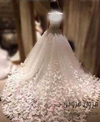 لباس عروس گل دار