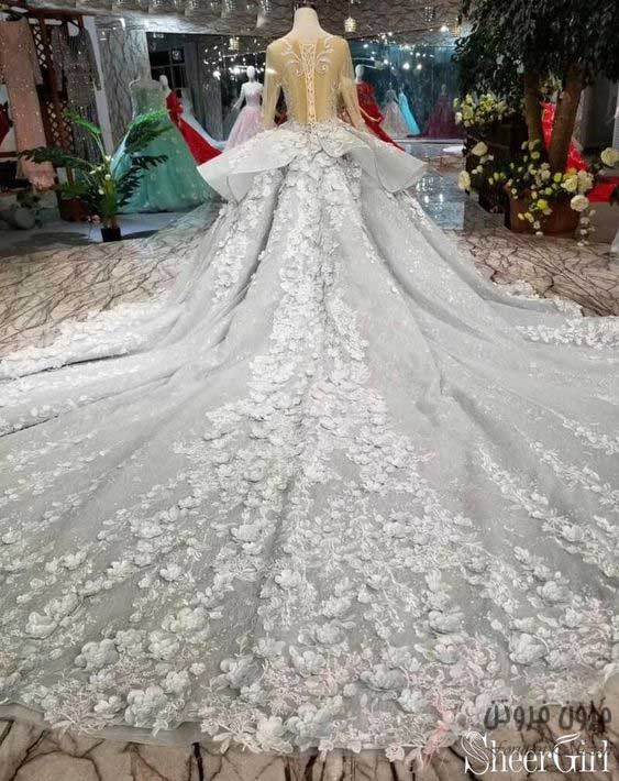 لباس عروس گل دار