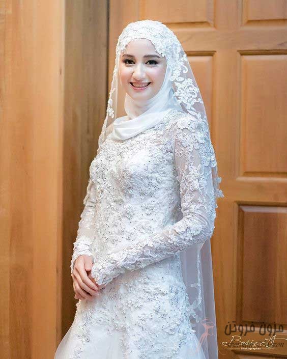 لباس عروس با آستین حجاب دار