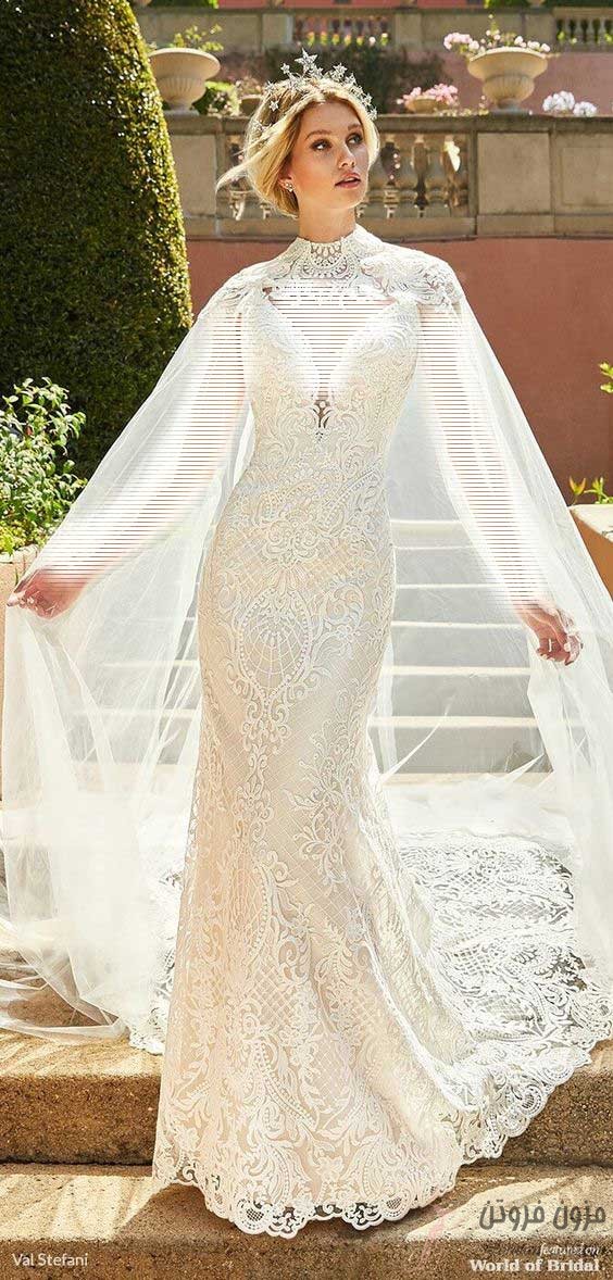 لباس عروس با شنل توری