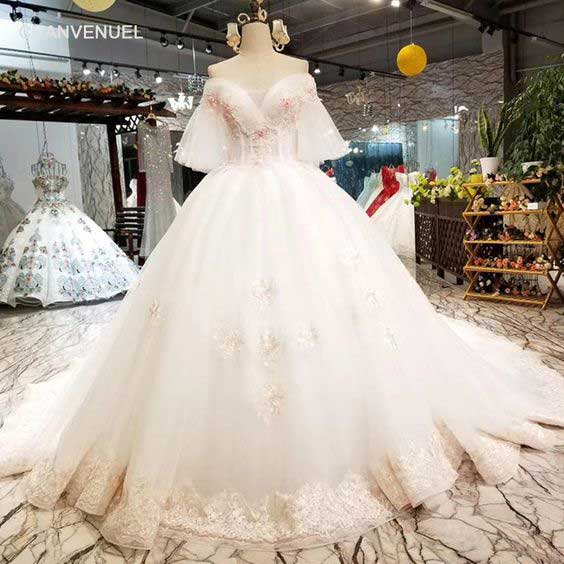 لباس عروس پفی رنگی